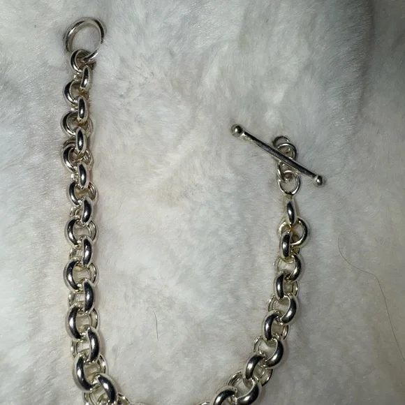 “OTC Signed” 925 Italy Marked Rolo Toggle Bracelet “ - Picture 10 of 17